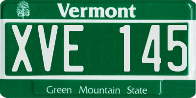 VT license plate XVE145