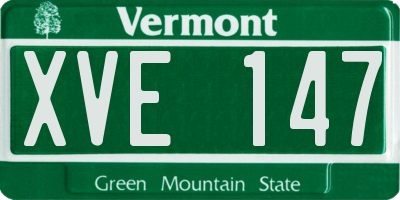 VT license plate XVE147