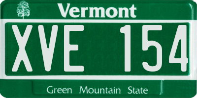 VT license plate XVE154