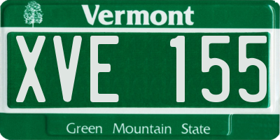 VT license plate XVE155