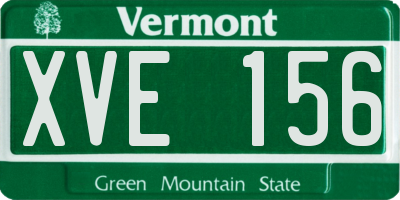 VT license plate XVE156