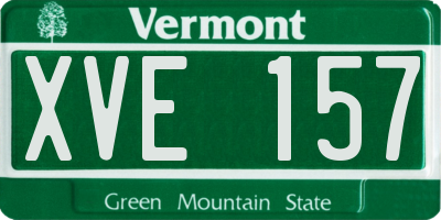 VT license plate XVE157