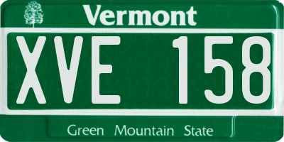 VT license plate XVE158