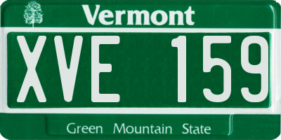 VT license plate XVE159