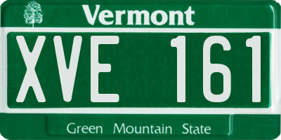 VT license plate XVE161