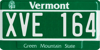 VT license plate XVE164