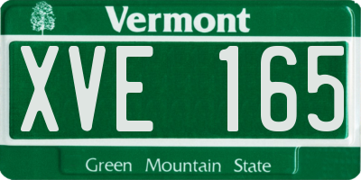 VT license plate XVE165