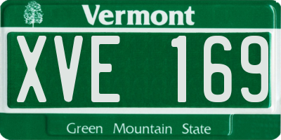 VT license plate XVE169