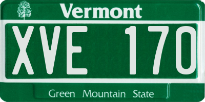 VT license plate XVE170