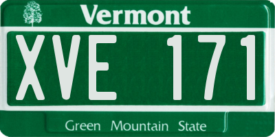 VT license plate XVE171