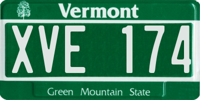 VT license plate XVE174