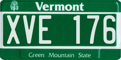 VT license plate XVE176
