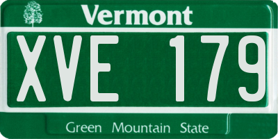 VT license plate XVE179