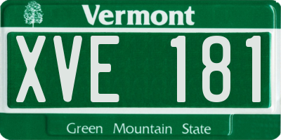 VT license plate XVE181