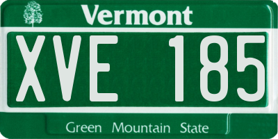 VT license plate XVE185