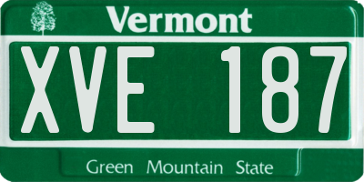 VT license plate XVE187