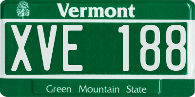 VT license plate XVE188