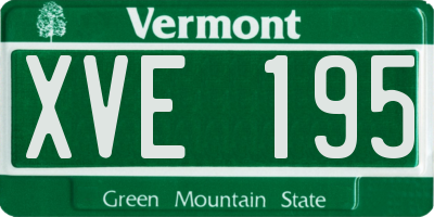 VT license plate XVE195