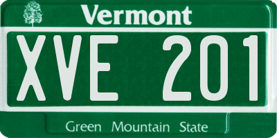 VT license plate XVE201