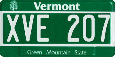 VT license plate XVE207