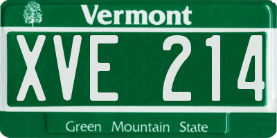 VT license plate XVE214