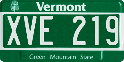 VT license plate XVE219