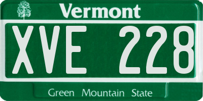 VT license plate XVE228