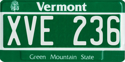 VT license plate XVE236