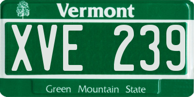 VT license plate XVE239