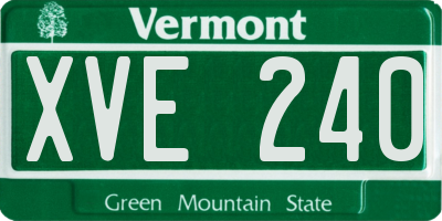 VT license plate XVE240