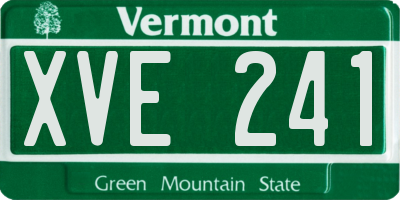 VT license plate XVE241