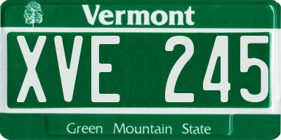 VT license plate XVE245