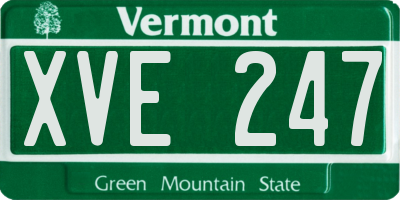 VT license plate XVE247