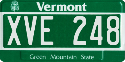 VT license plate XVE248