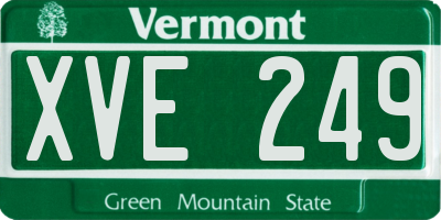VT license plate XVE249