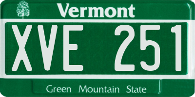 VT license plate XVE251
