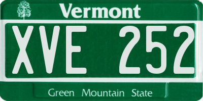 VT license plate XVE252