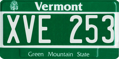 VT license plate XVE253