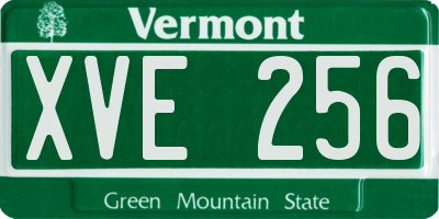 VT license plate XVE256
