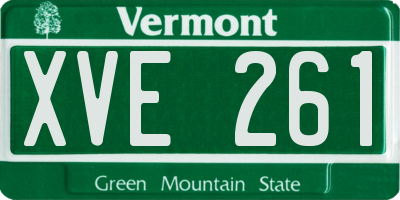VT license plate XVE261