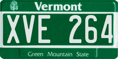 VT license plate XVE264