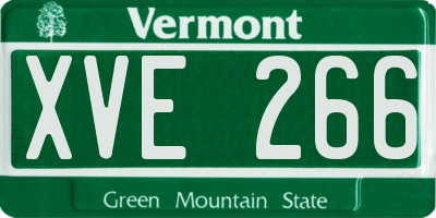 VT license plate XVE266