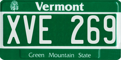 VT license plate XVE269
