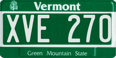 VT license plate XVE270