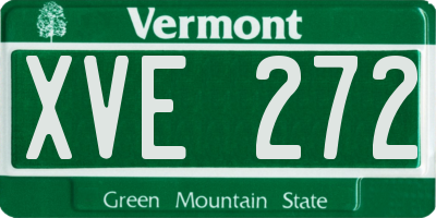 VT license plate XVE272