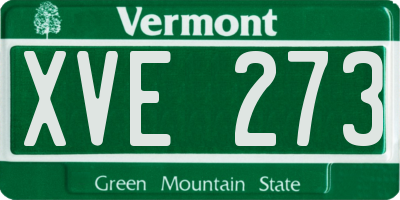 VT license plate XVE273
