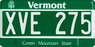 VT license plate XVE275