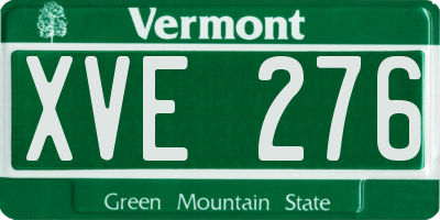 VT license plate XVE276