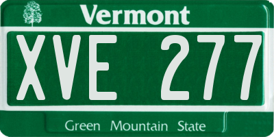 VT license plate XVE277