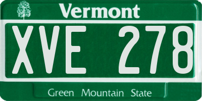 VT license plate XVE278
